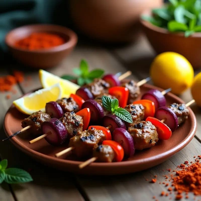 Brochetas de Cordero con Pimentón y Limón: Receta Árabe en Airfryer y Alta en Proteína