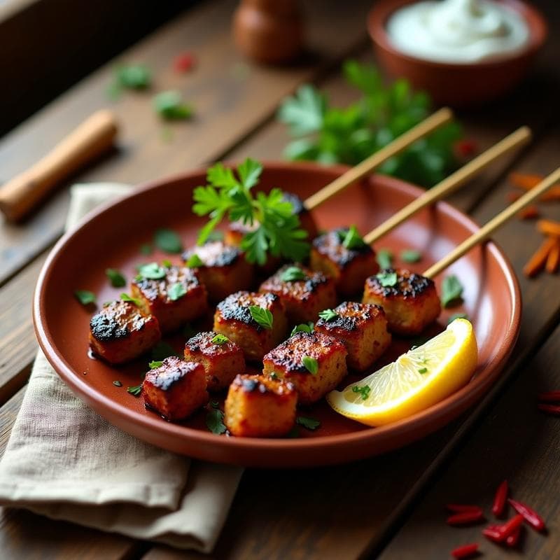 Brochetas de Cordero Marinadas en Yogur y Especias bereber: Receta Marroquí a la Parrilla