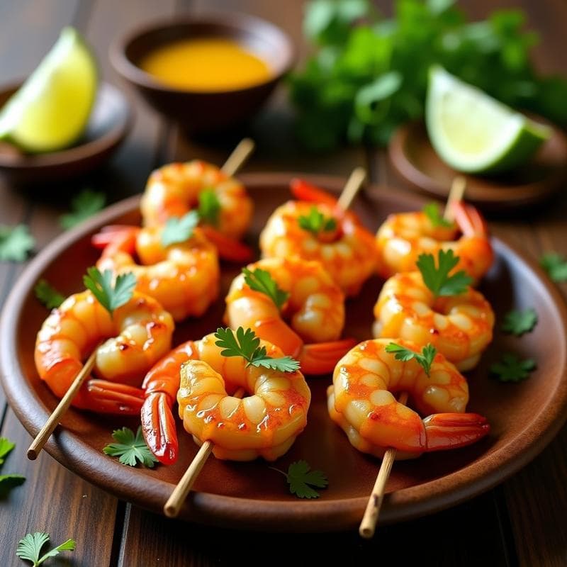 Brochetas de Gambas al Ají Limón: Receta Peruana en Airfryer con Toque Picante