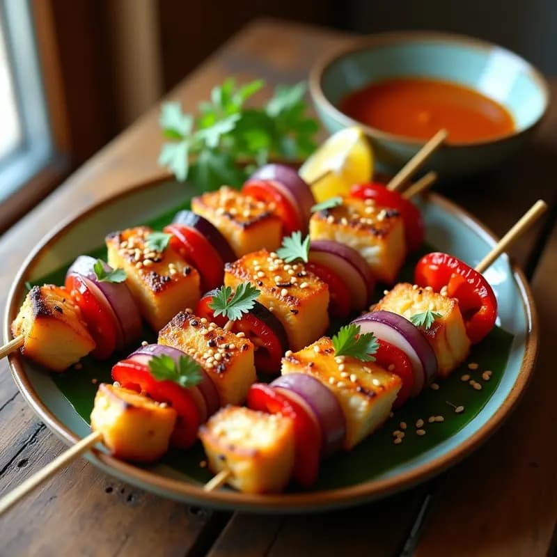 Brochetas de Pescado Blanco con Salsa de Tamarindo y Semillas de Sésamo: Receta Tailandesa en Airfryer