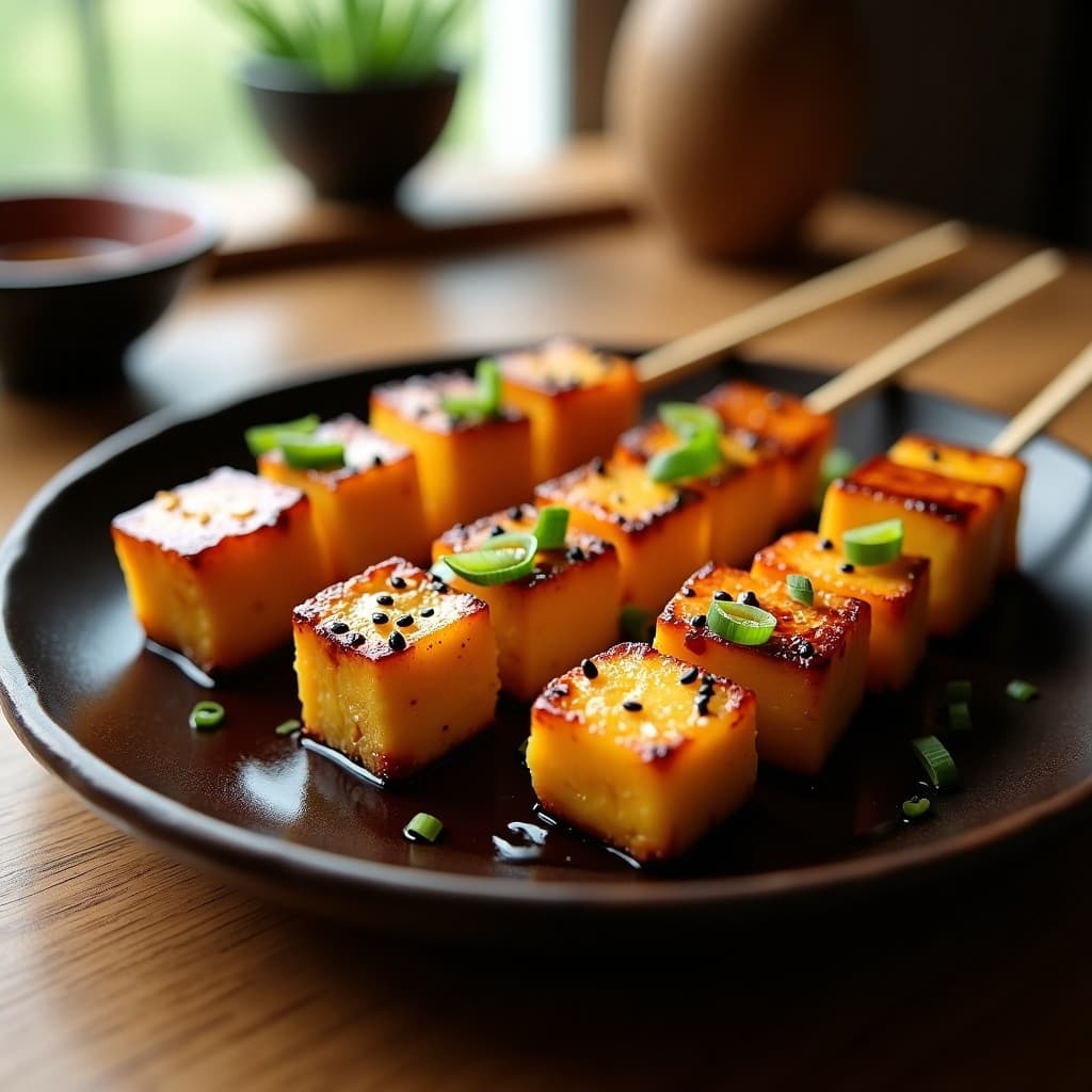 Brochetas de Piña Caramelizada y Tofu al Sesgo con Glaseado de Soja: Receta Japonesa en Airfryer
