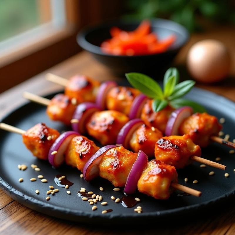Brochetas de Pollo Marinado en Kimchi: Receta Coreana en Airfryer y Alta en Proteína