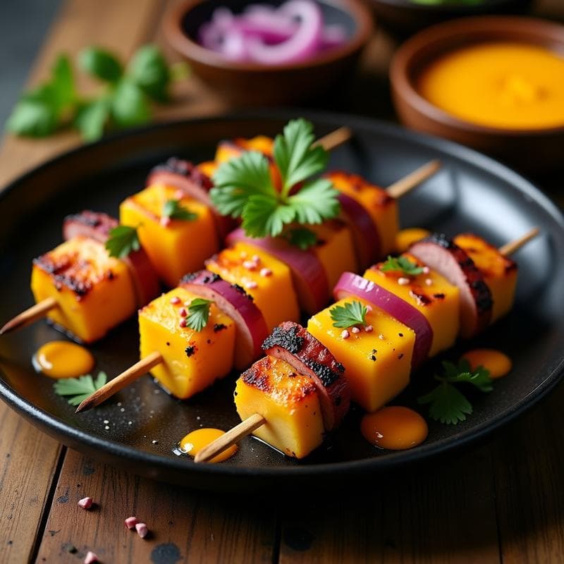 Brochetas de Pollo Marinado en Leche de Tigre y Mango: Receta Peruana en Grill Rápida