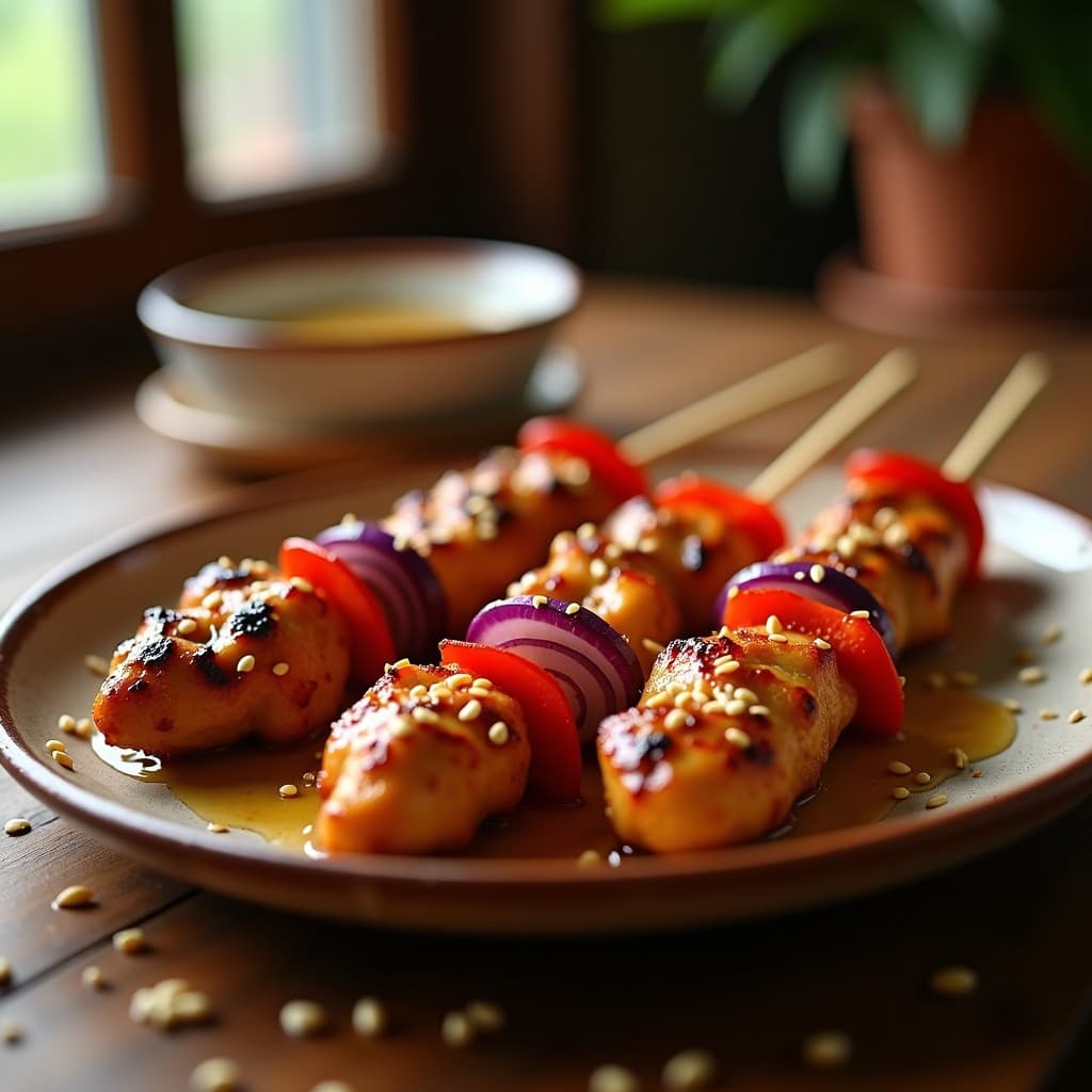 Brochetas de Pollo al Sese y Miel: Receta Africana en Airfryer con Toque Picante