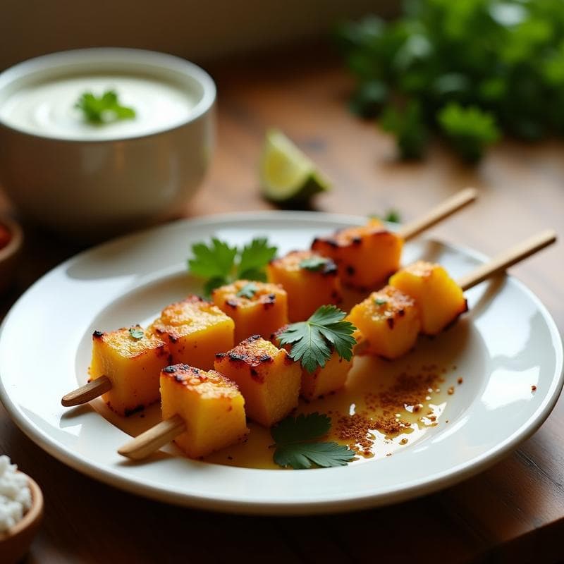 Brochetas de Pollo Tikka con Piña Caramelizada: Receta India en Airfryer