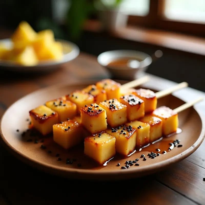Brochetas de Teriyaki de Tofo y Piña: Receta Japonesa-Hawaiana Vegana y en Airfryer