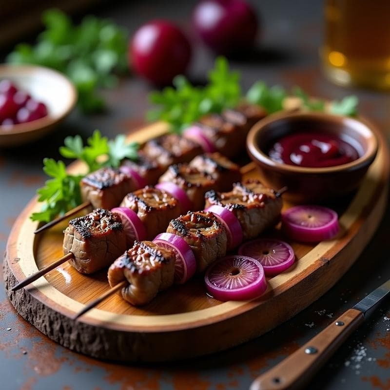Brochetas de Ternera con Salsa de Ciruelas y Mosto: Receta Argentina en Grill