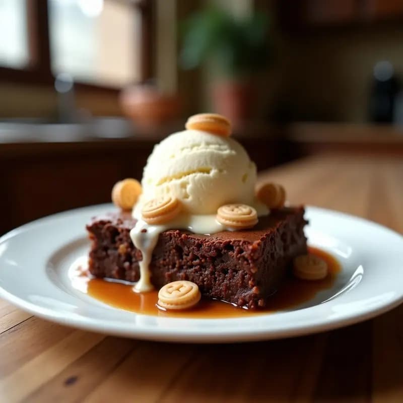 Brownie de Nutella con Trozos de KitKat y Helado de Vainilla: Postre para los Más Golosos