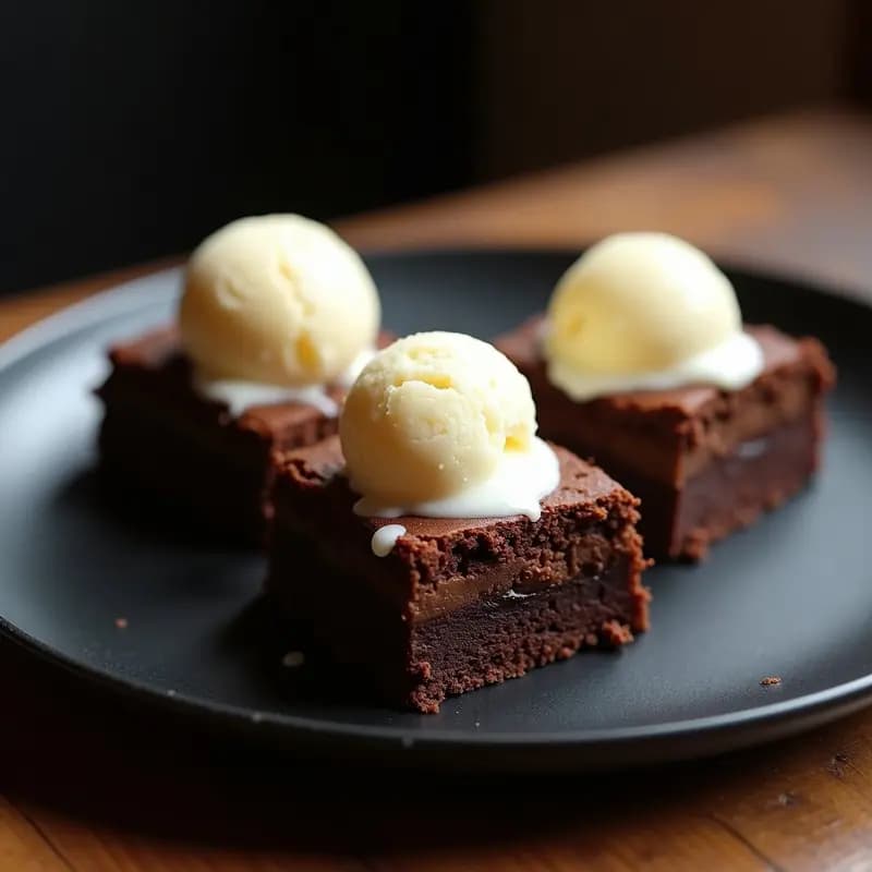 Brownies de Nutella y Galletas Maria: Postre Doble Capa con Helado de Vainilla