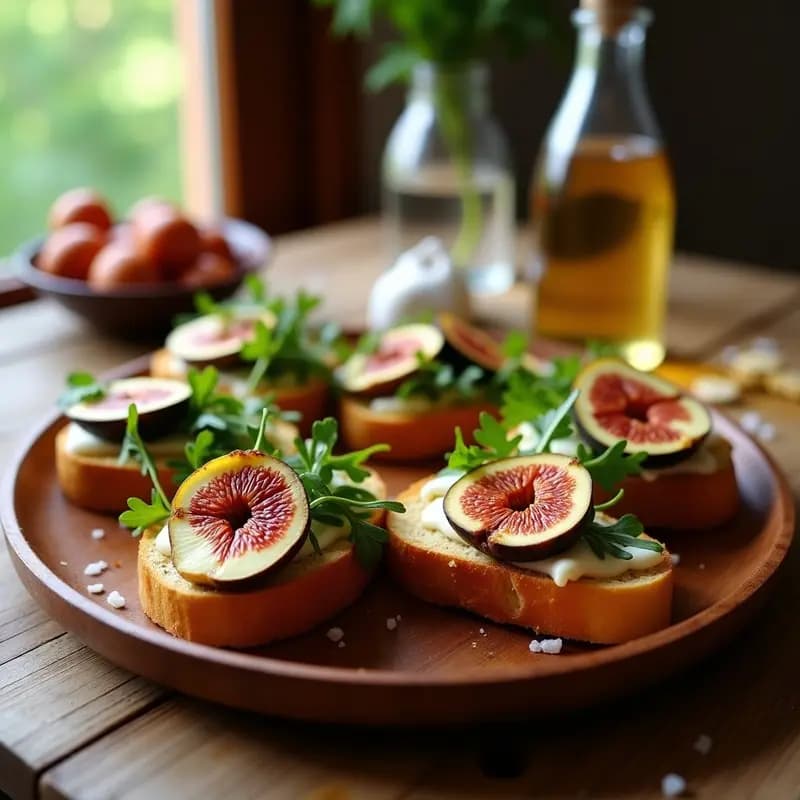 Bruschettas de Higo y Queso de Burro con Vinagre de Módena: Entrante Español Sin Gluten