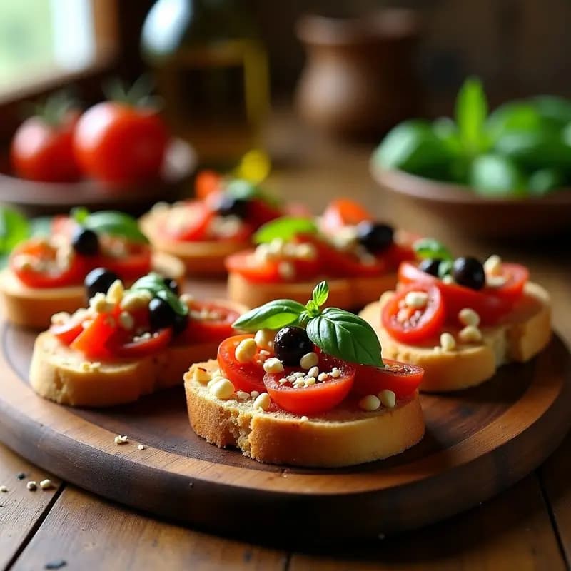 Bruschettas de Pan de Ajo con Tomates Secos y Aceitunas Kalamata: Aperitivo Italiano en Airfryer