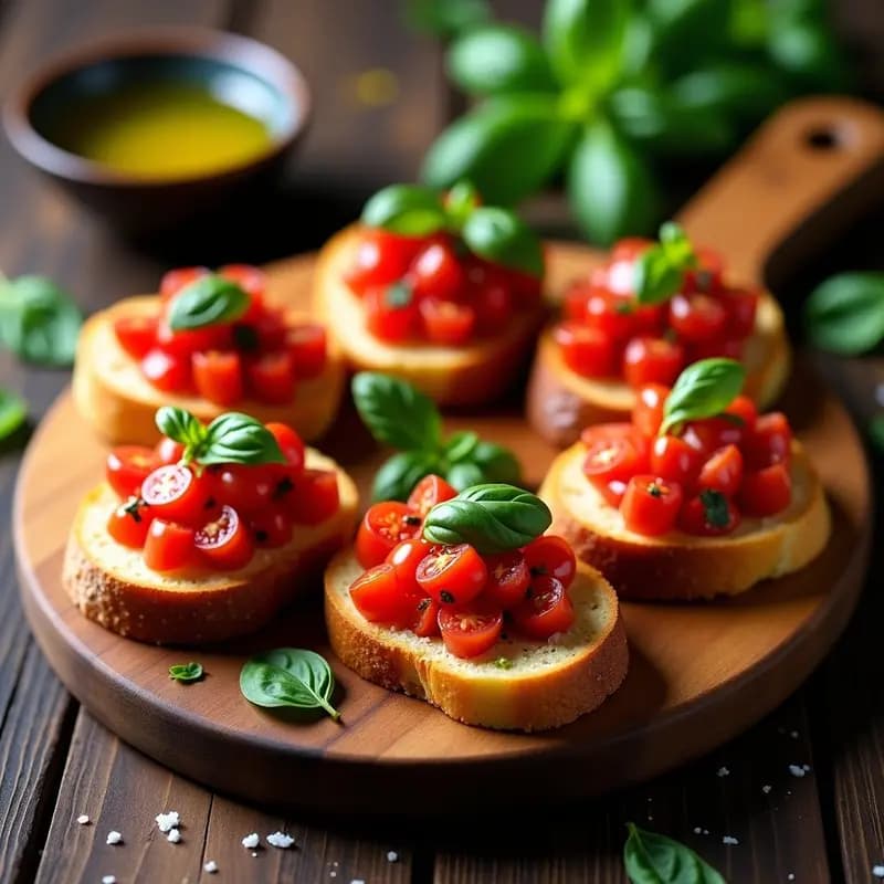 Bruschettas de Tomate y Albahaca con Aceite de Oliva: Receta Italiana Clásica y Fresh
