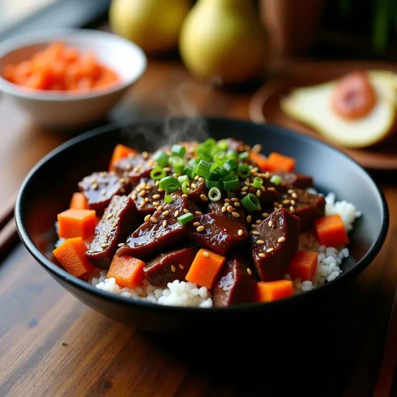 Bulbogi Coreano con Carne de Res y Peras: Receta en Olla de Cocción Lenta