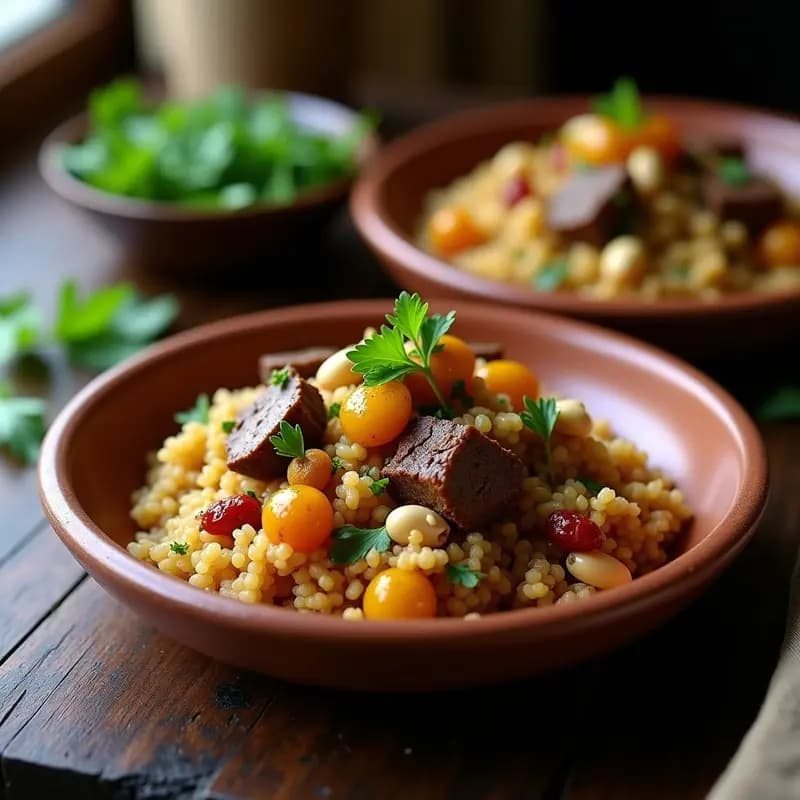 Bulgur Salteado con Cordero y Pasas: Receta de Oriente Medio en 20 Minutos