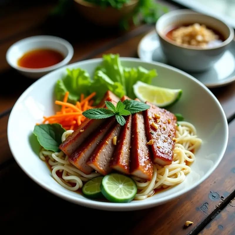 Bun Cha Vietnamita con Cerdo Marinado en Miel y Limón: Receta en Sartén Antiadherente