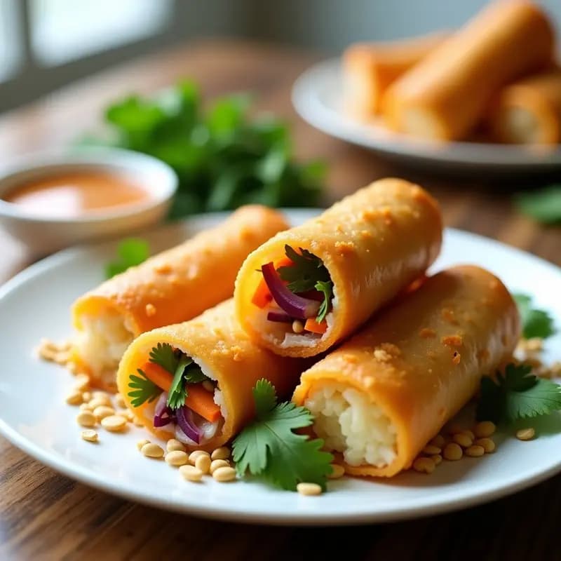Bun Cha Gio de Coliflor y Zanahoria: Rollitos Vietnamese Crujientes en Airfryer Sin Fritura