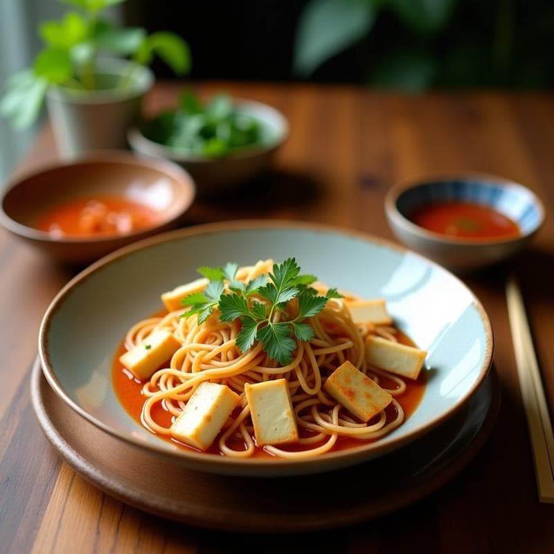 Bun Cha Vietnamita de Tofu: Receta en Airfryer con Salsa de Tamarindo y Nuoc Cham