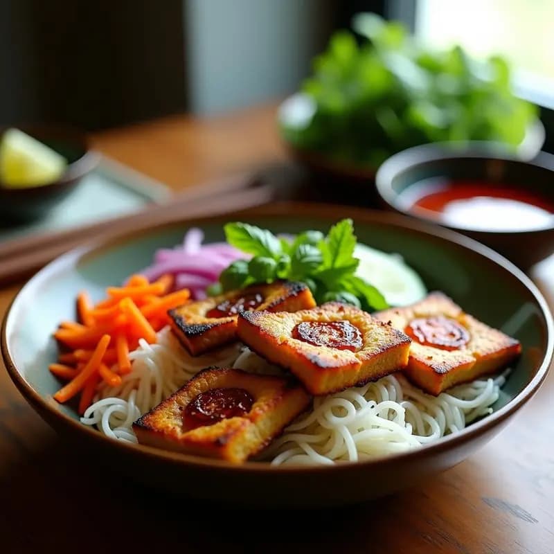 Bun Cha Vietnamita con Seitan: Receta Vegana y Picante para Amantes de la Carne