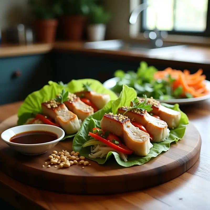 B unh Cha de Cerdo y Vermicelli de Arroz: Receta Vietnamita en Rollito Fresco