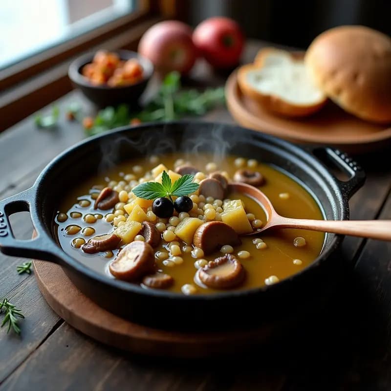 Bunięwicz Polaco con Col Fermentada y Champiñones: Plato de Invierno Tradicional