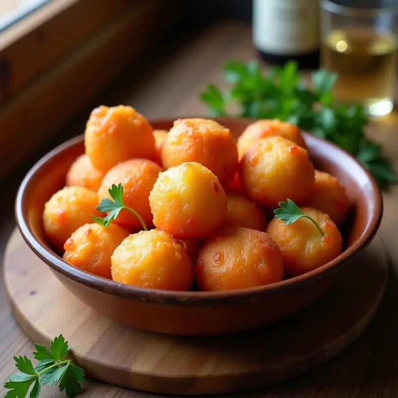 Buñuelos de Bacalao y Pimiento Choricero: Aperitivo Tradicional Vasco