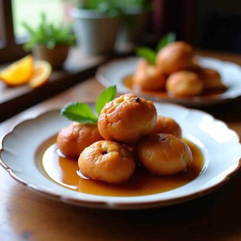 Bunuelos de Camote Morado con Sirope de Agave: Postre Peruano Sin Harina Tradicional