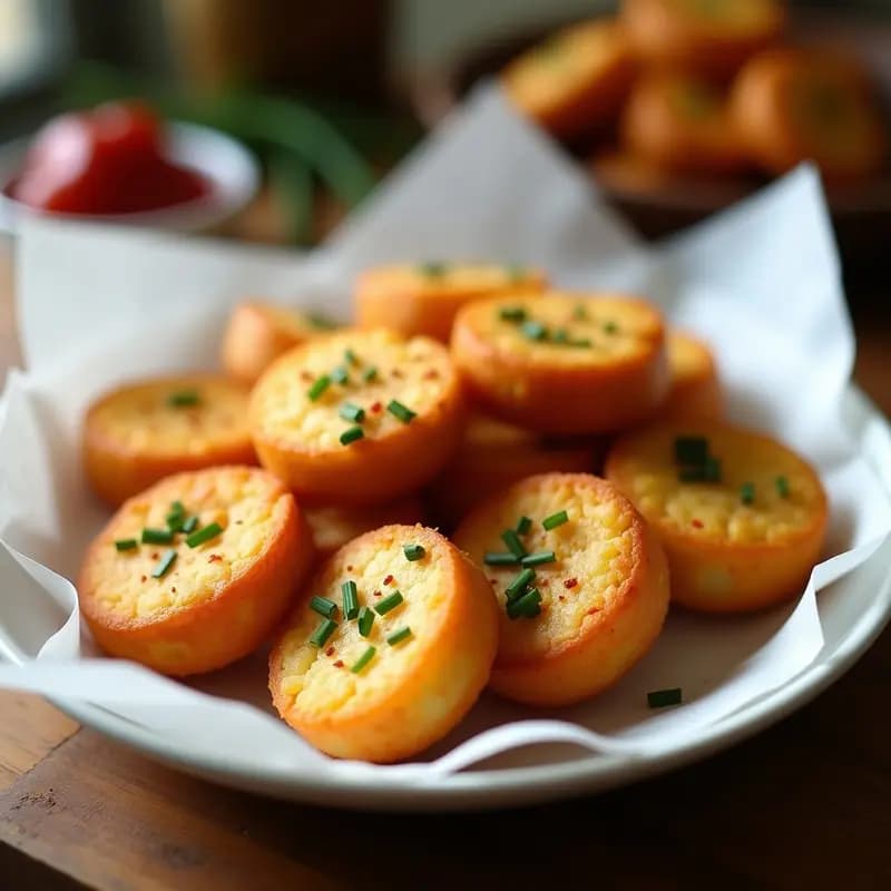 Bunuelos Colombianos de Queso de Yuca: Aperitivo Crujiente Sin Harina de Trigo