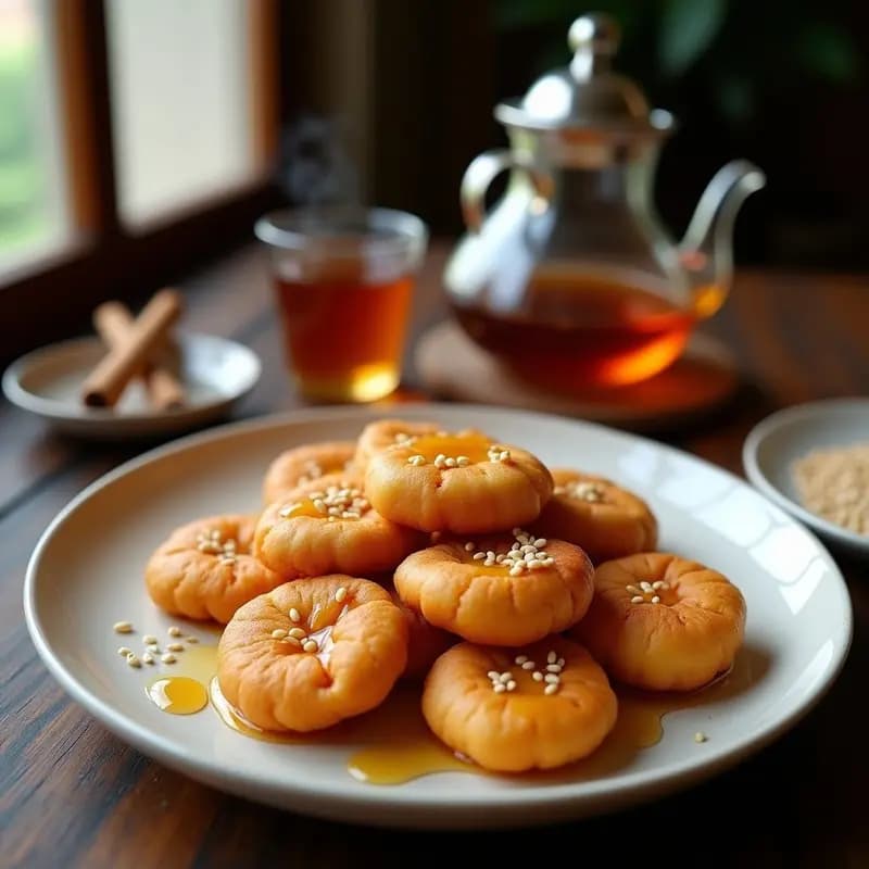 Buñuelos de garbanzo con miel y canela: postre magrebí crujiente y aromático