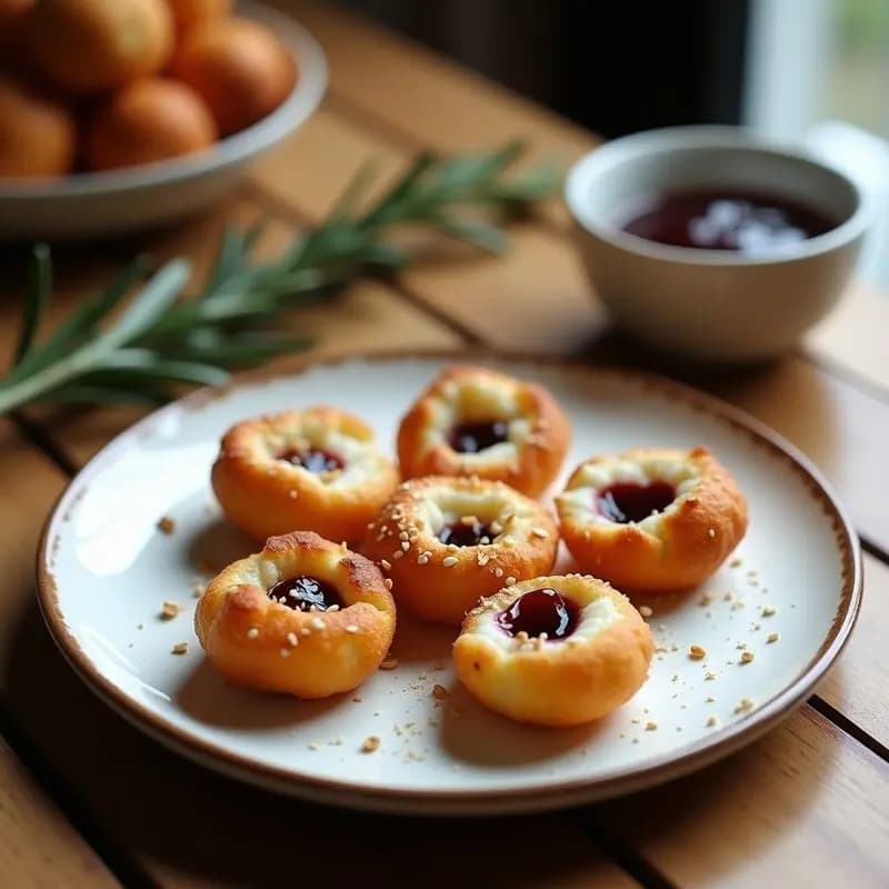 Buñuelos de Queso de Cabra y Mermelada de Higo: Aperitivo Español Crujiente