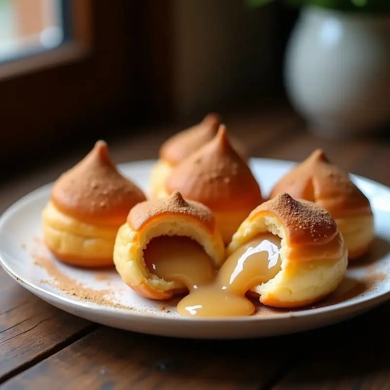 Bunuelos de Viento Rellenos de Dulce de Leche: Receta Argentina Crujiente y Fácil