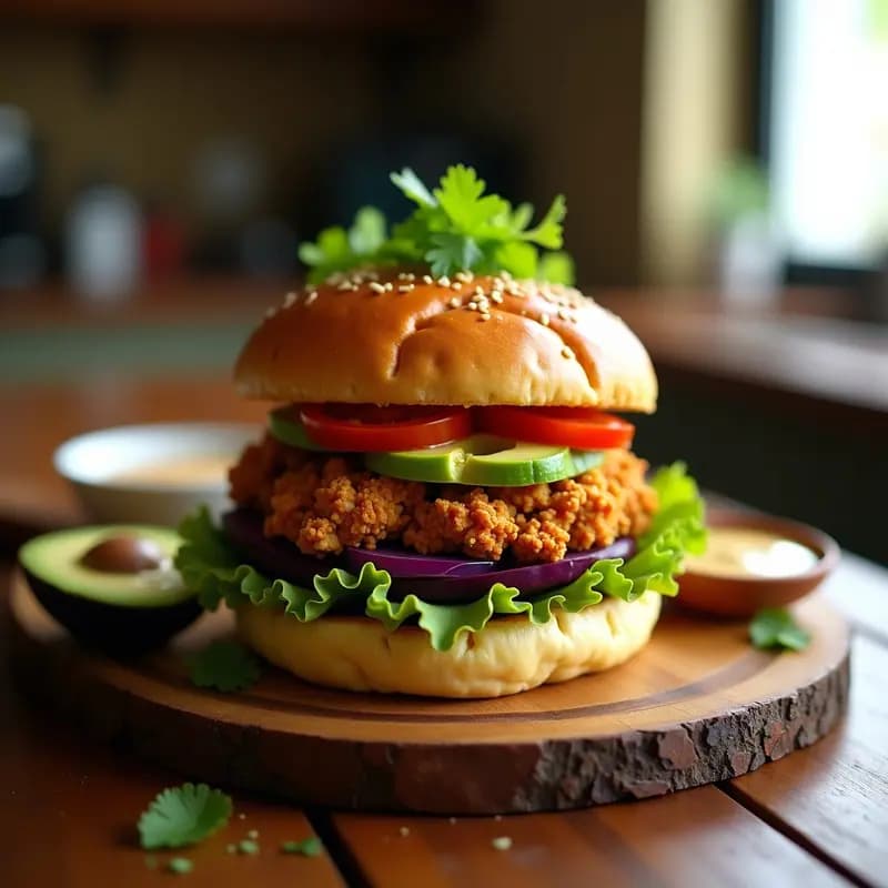Burgers de Jackfruit y Aguacate con Pan de Coliflor: Receta Vegana y Sin Gluten en Airfryer