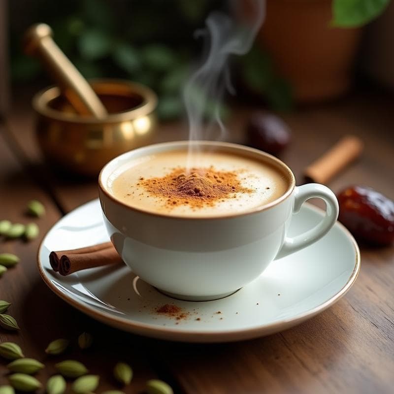 Bebida de Café con Cardamomo y Leche de Avena: Receta Árabe Energizante Sin Cafeína