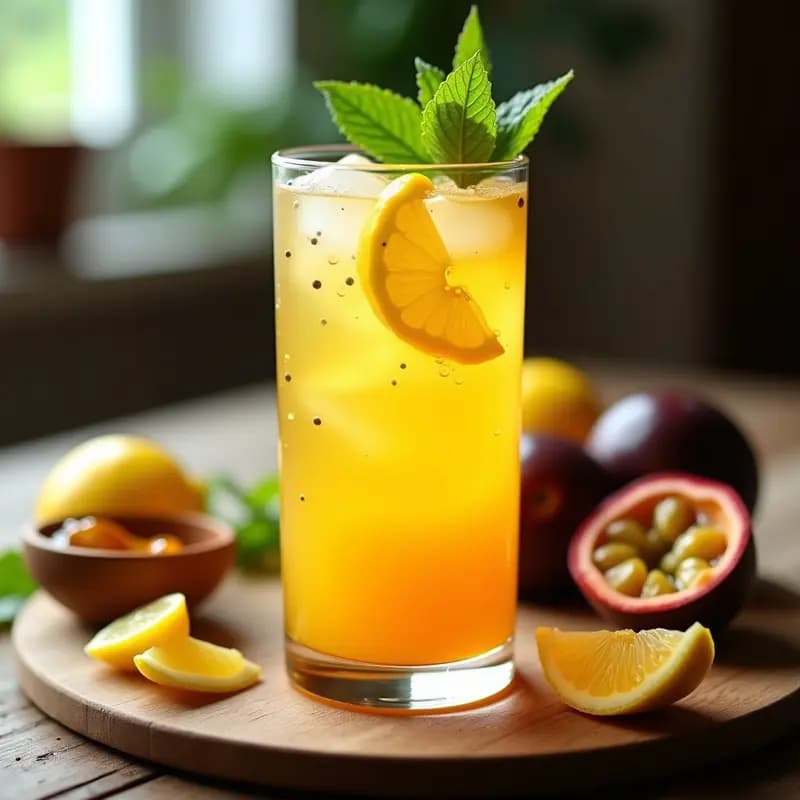 Caipirinha de Maracuyá Sin Alcohol con Limón y Miel: Bebida Brasileña Refrescante y Detox