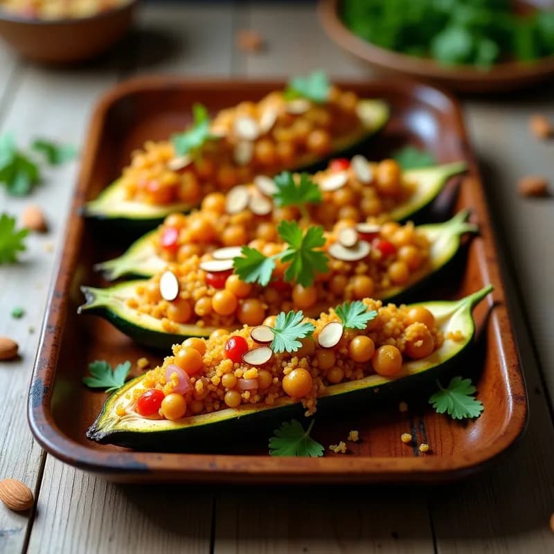 Calabacín Relleno de Quinoa y Curry: Receta al Horno Alta en Proteína y Sin Gluten