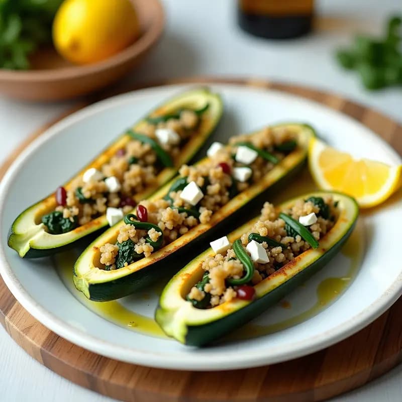 Calabacín Relleno de Quinoa y Espinacas: Receta en Airfryer Bajo en Calorías y Alto en Proteína