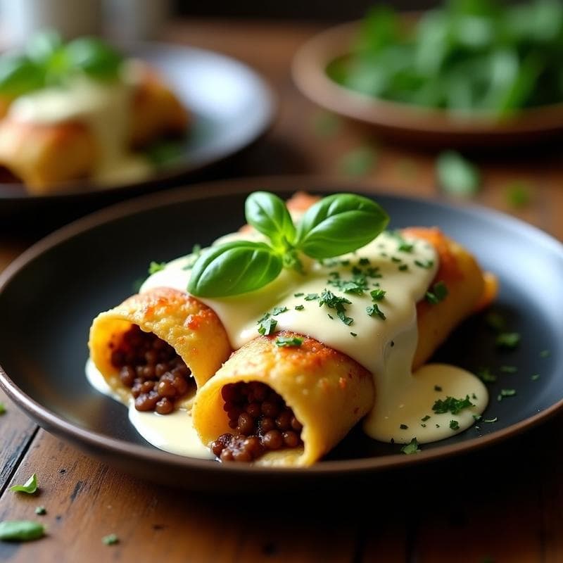 Canelones de Berenjena Rellenos de Lentejas y Queso de Anacardos: Receta Sin Gluten y en Airfryer