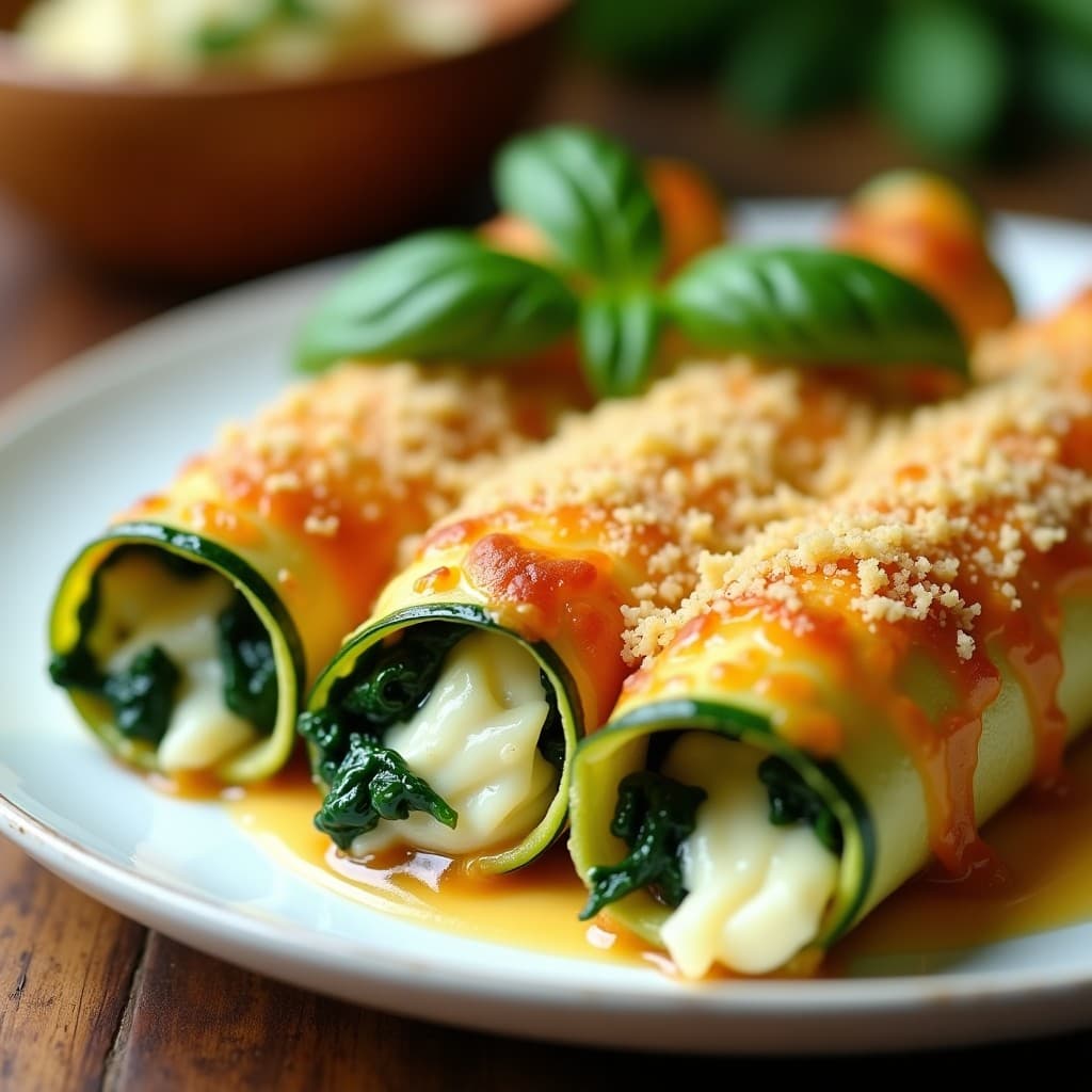 Canelones de Calabacín Rellenos de Pollo y Espinacas: Receta en Airfryer Baja en Carbohidratos