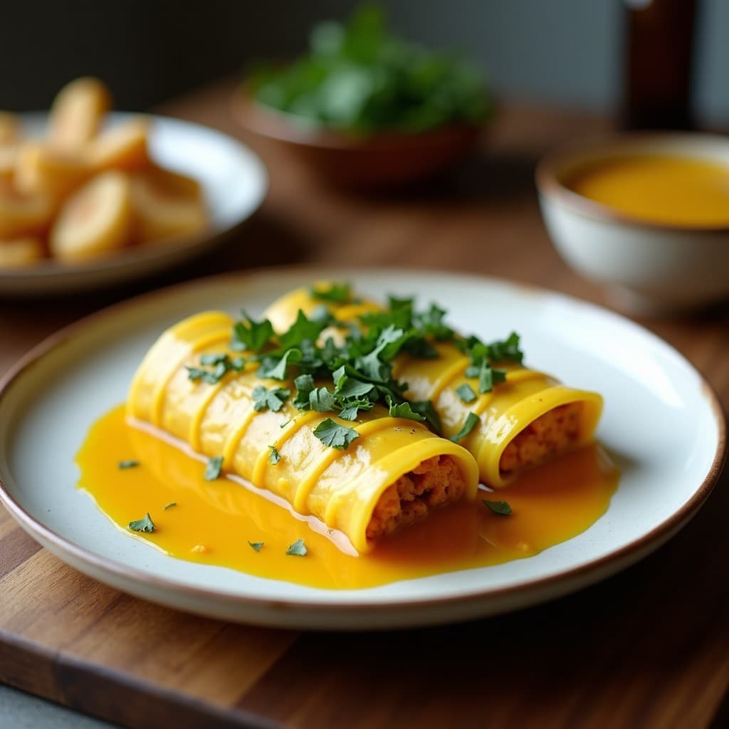 Canelones de Jackfruit Desmenuzado con Salsa de Cúrcuma y Coco: Receta Vegana en Olla Exprés