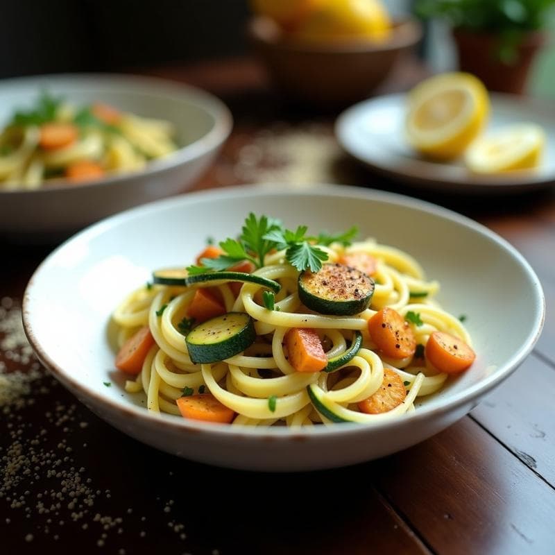 Carbonara Vegana de Calabacín y Tofu Ahumado: Receta Sin Huevos ni Lácteos en 25 Minutos