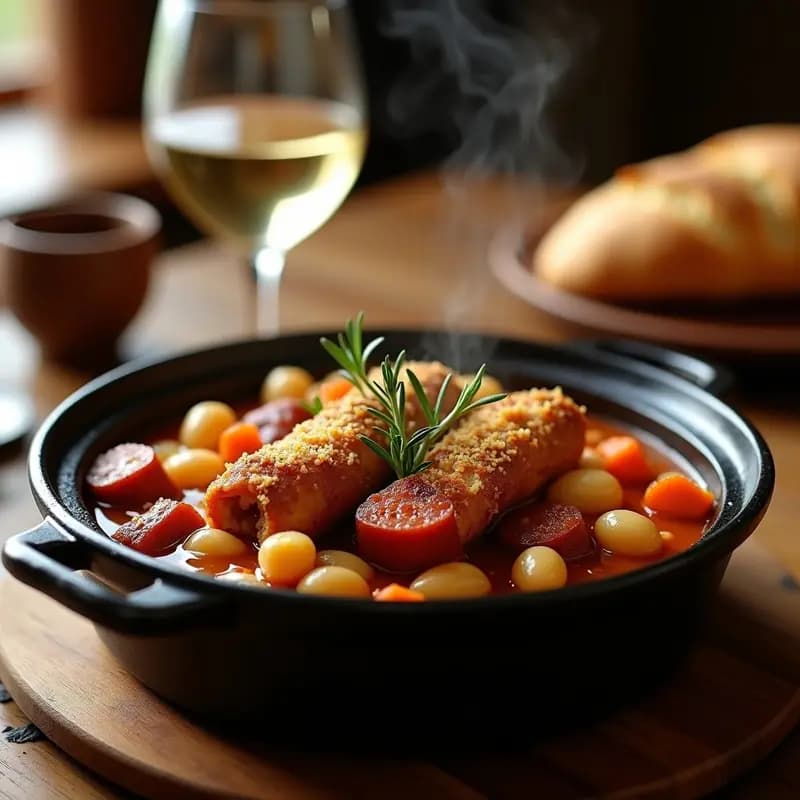Cassoulet Francés con Alubias y Salchicha de Toulouse: Guiso de Invierno en Olla Lenta
