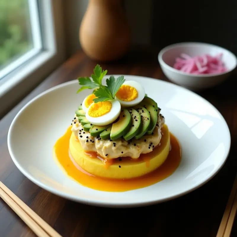 Causa Rellena de Pollo al Curry: Versión Peruana-Japonesa con Toque Fusion