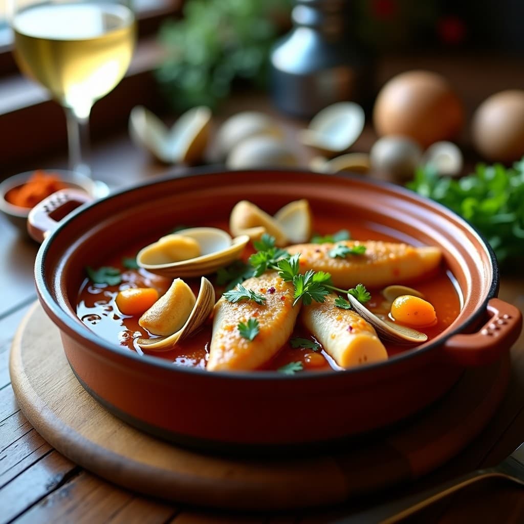 Cazuelita de Merluza con Almejas y Pimentón: Receta Española en Olla Lenta y Tradicional