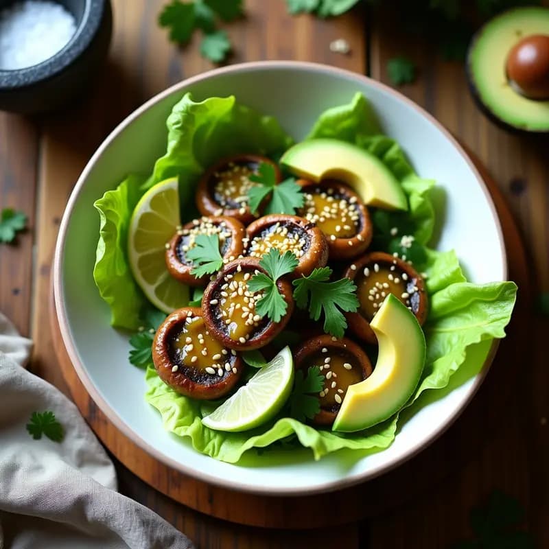 Ceiche de Champiñones Portobello y Limón Verde: Receta Mexicana Vegana sin Cocción