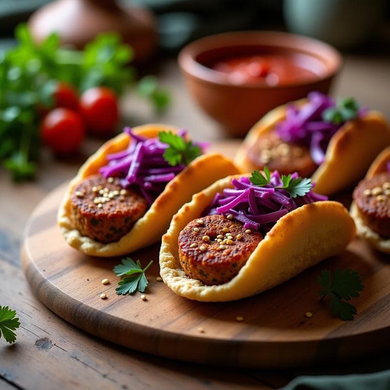 Cevapcici de Berenjena y Lentejas Rojos: Hamburguesa Balcánica Vegana en Airfryer