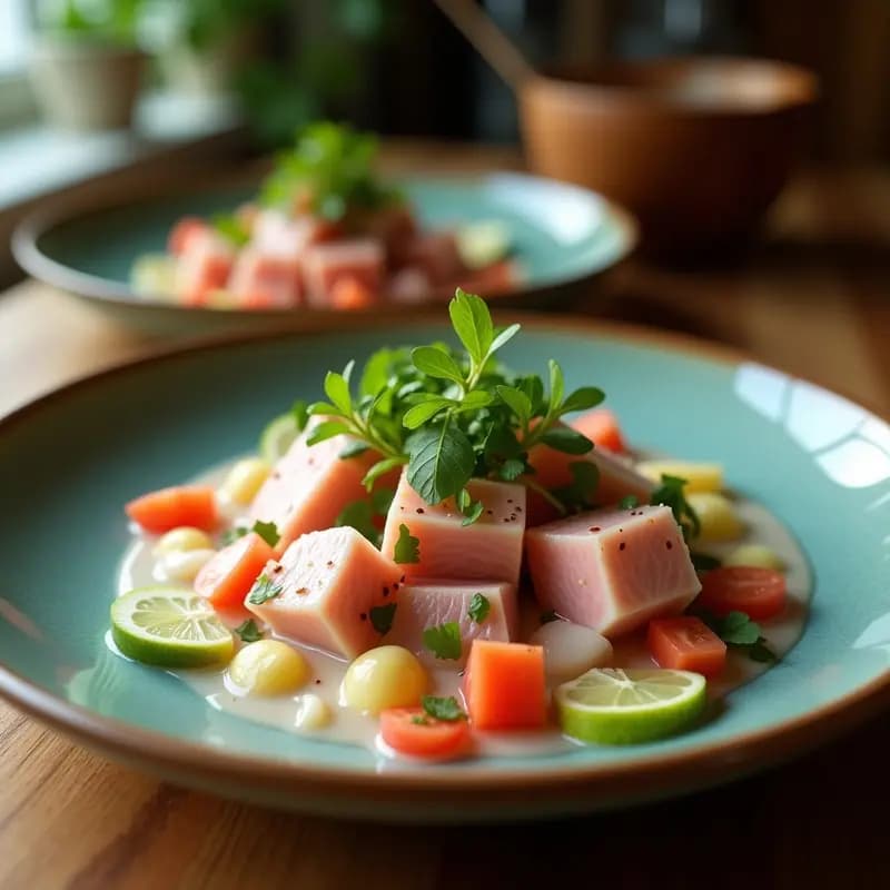 Ceviche de Atún con Leche de Coco y Limón de Tahití: Receta Polinesia Fresca y Alta en Omega-3