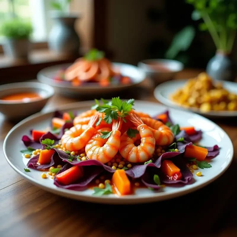 Ceviche de Camarón con Leche de Tigre de Tamarillo: Receta Peruana con Twist Exótico