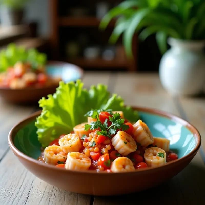 Ceviche de Camarón y Lechuga de Mar: Receta Mexicana con Toque Marino y Keto
