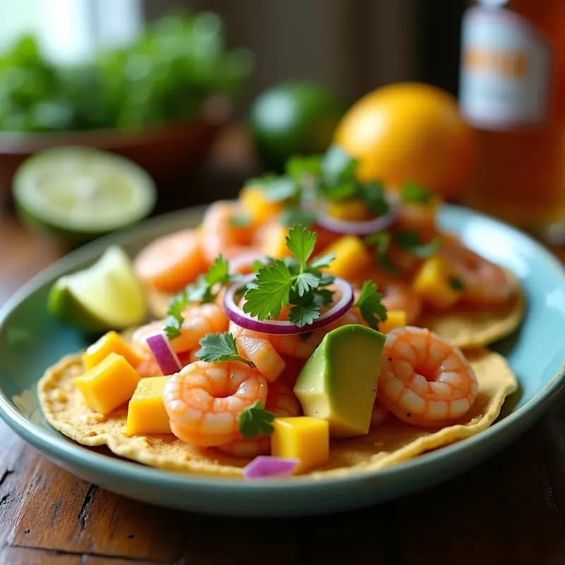 Ceviche de Camarón con Mango y Cilantro: Receta Mexicana Fresca y Sin Cocinar