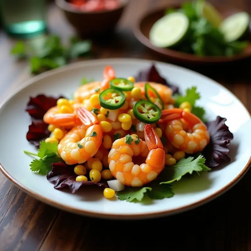Ceviche de Camarones con Mango y Jalapeño: Receta Peruana Alta en Proteína y Sin Cocción