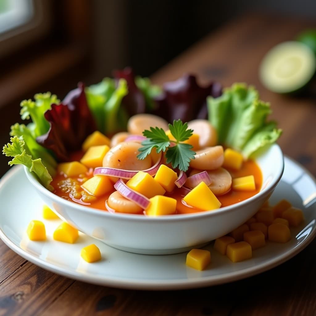Ceviche de Choros Zapatos con Leche de Tigre de Mango y Chili: Receta Peruana Viral en 15 Minutos